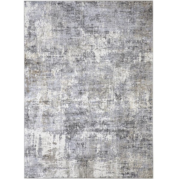 Morocco Blue/Gray 2 ft. x 3 ft. Modern Abstract Area Rug