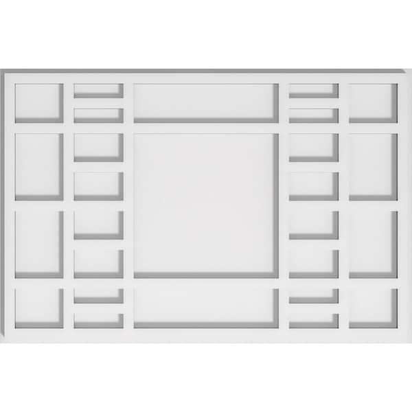 Ekena Millwork 1 in. P X 22 in. W X 14-5/8 in. H Beaux Architectural Grade PVC Contemporary Ceiling Medallion