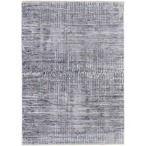Gray and Blue 2 ft. x 3 ft. Abstract Area Rug