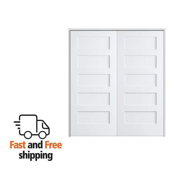 MMI DOOR Shaker Flat Panel 34 in. x 80 in. Left Hand Solid Core