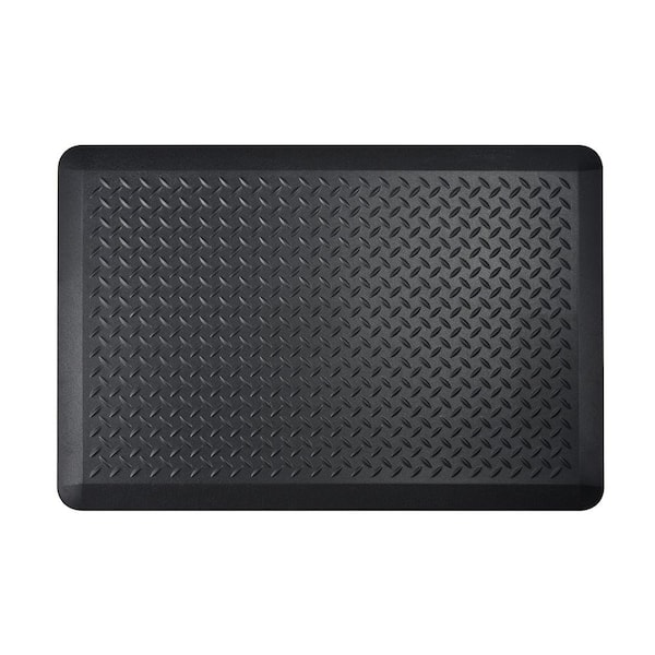 Aspen Creative Corporation Black Tread Plate Pattern 24 in. x 36 in. Anti-Fatigue Comfort Floor Mat (2-Pack)