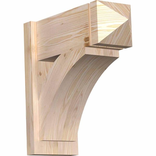 Ekena Millwork 8 in. x 20 in. x 20 in. Douglas Fir Thorton Arts and Crafts Rough Sawn Outlooker