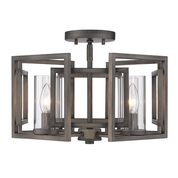 Golden Lighting - Marco 4-Light Gunmetal Bronze Flush Mount Light