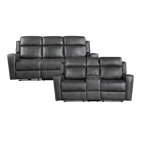Lazzara Bergen 86.5 in. W Straight Arm Faux Leather Rectangle 2