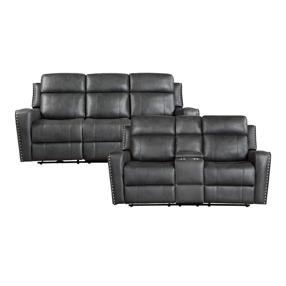 Lazzara Cadmus 82 in. W Slope Arm Microfiber Rectangle 2-Piece