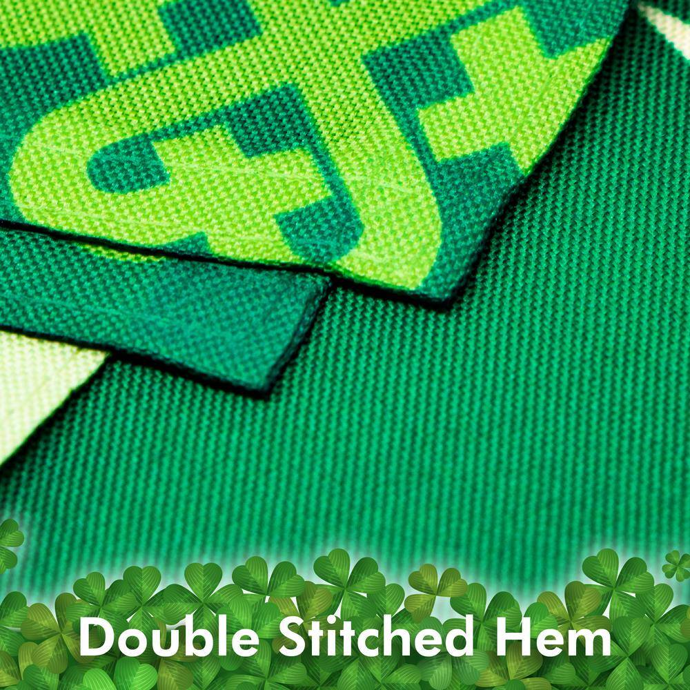 Large Green Clover St. Patrick's Day Polyester Garden Flag 12" x 18"