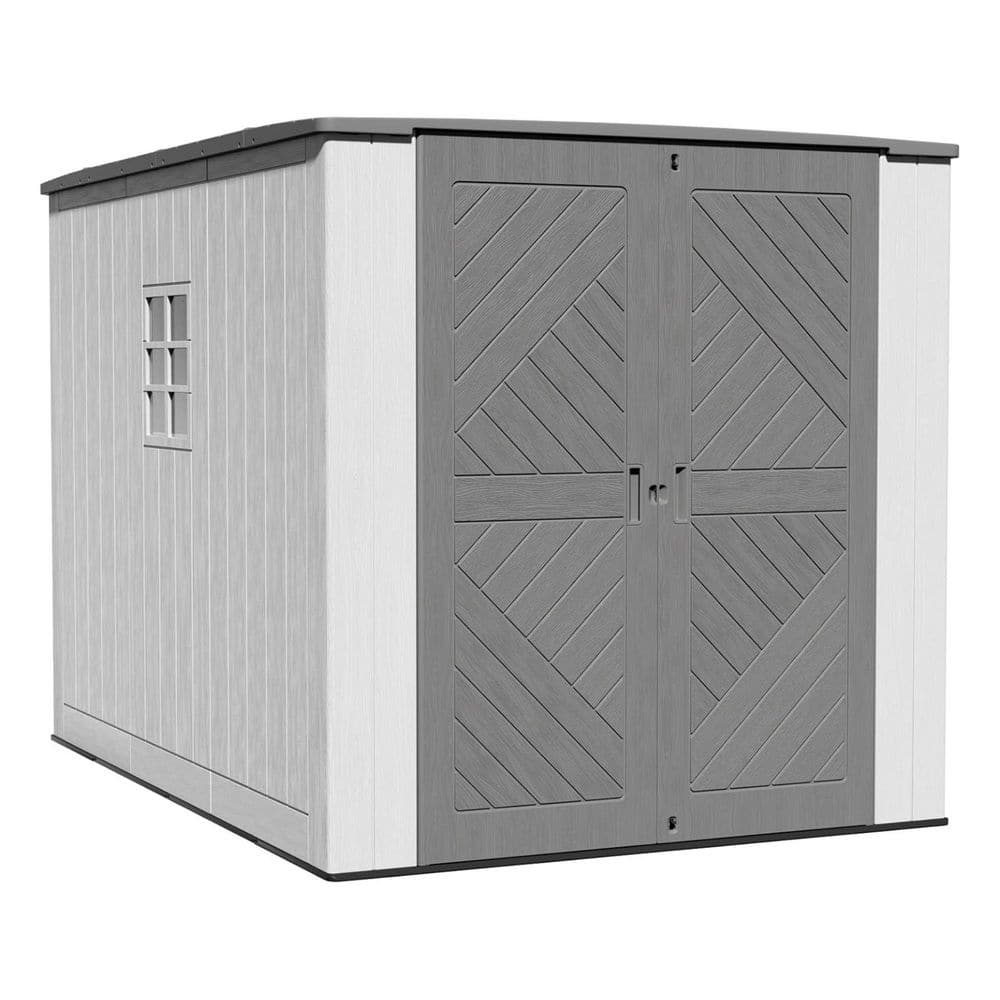 Window Washing Storage Decksplore 6 ft. x 9 ft. Outdoor Resin Storage Shed with Floor, 3 ...