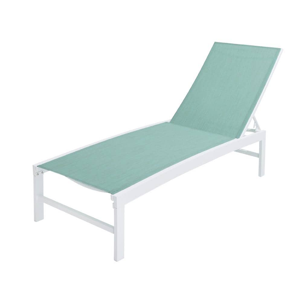 Crestlive Products 1-Piece Metal Adjustable Outdoor Chaise Lounge in Green