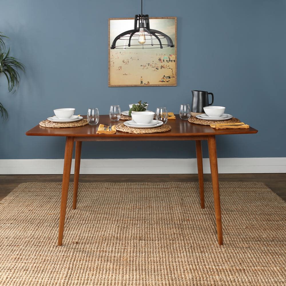 Walker Edison Furniture Company 60 in. Mid Century Wood Dining Table -  Acorn HDW60MCAC - The Home Depot