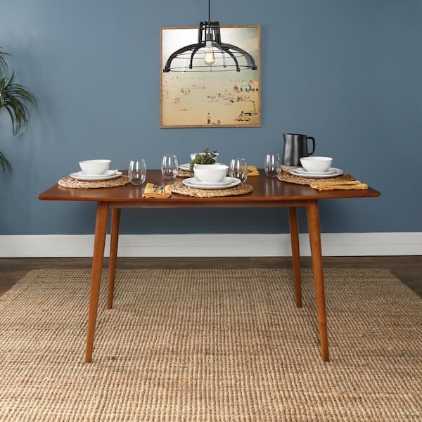 Walker Edison Furniture Company 60 in. Mid Century Wood Dining Table - Acorn