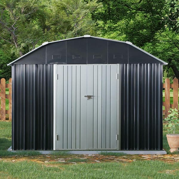 Coporesell 10 ft. x 12 ft. Metal Shed with Double Door (120 sq. ft