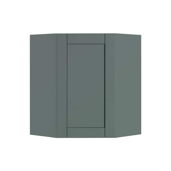 Home Decorators Collection Washington 24 in. W x 12 in. D x 36 in. H Assembled Plywood Corner Standard Wall Kitchen Cabinet in Verdant Green