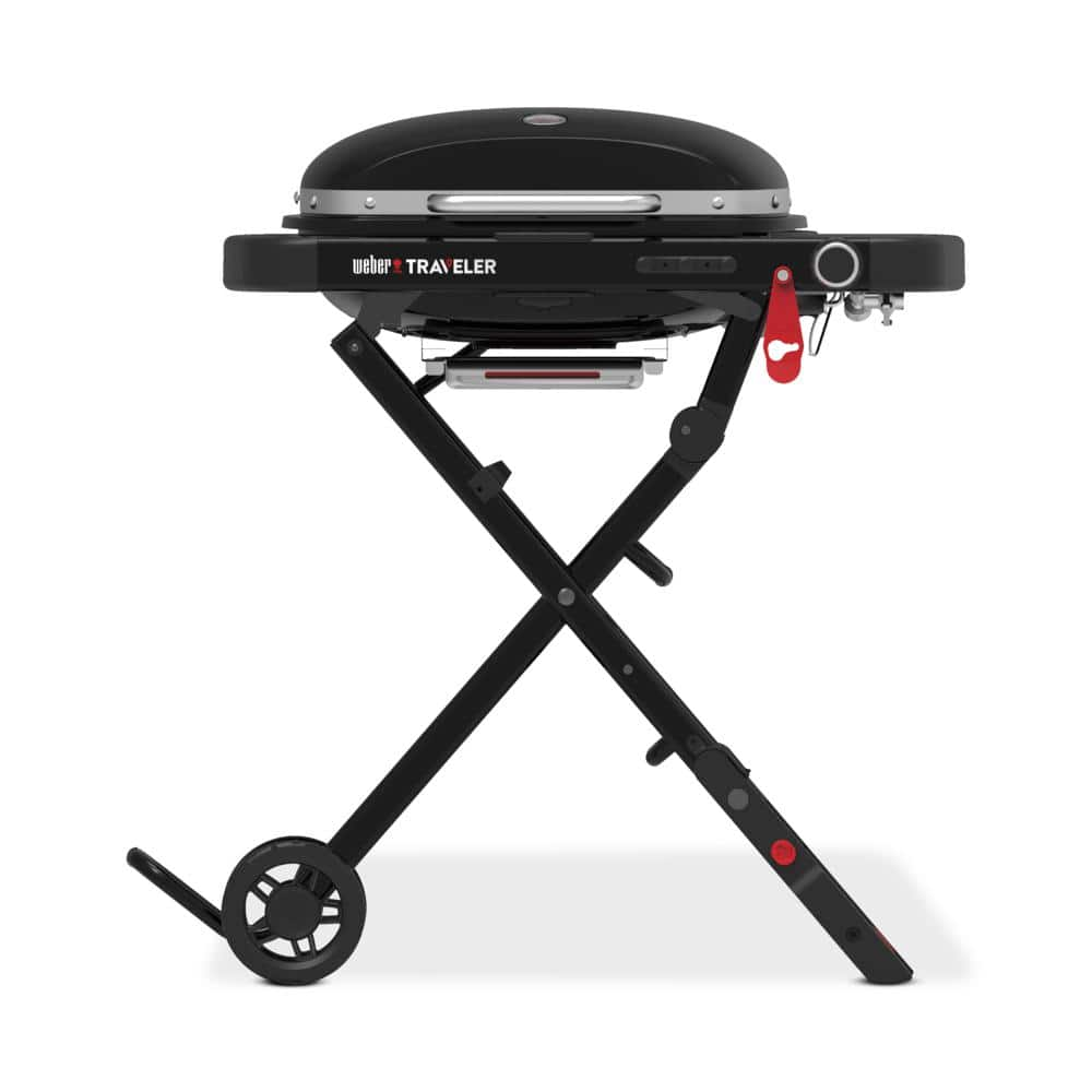 Weber Traveler Compact Portable Propane Gas Grill in Black 1500460 ...