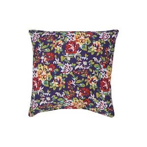 Olivia Cluster Midnight Square Outdoor Throw Pillow