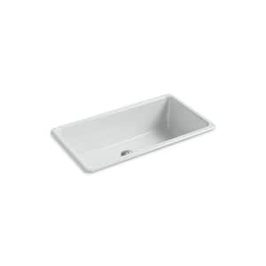 Iron/Tones 33 in. Drop-in/Undermount Single Bowl Ice Grey Cast Iron Kitchen Sink