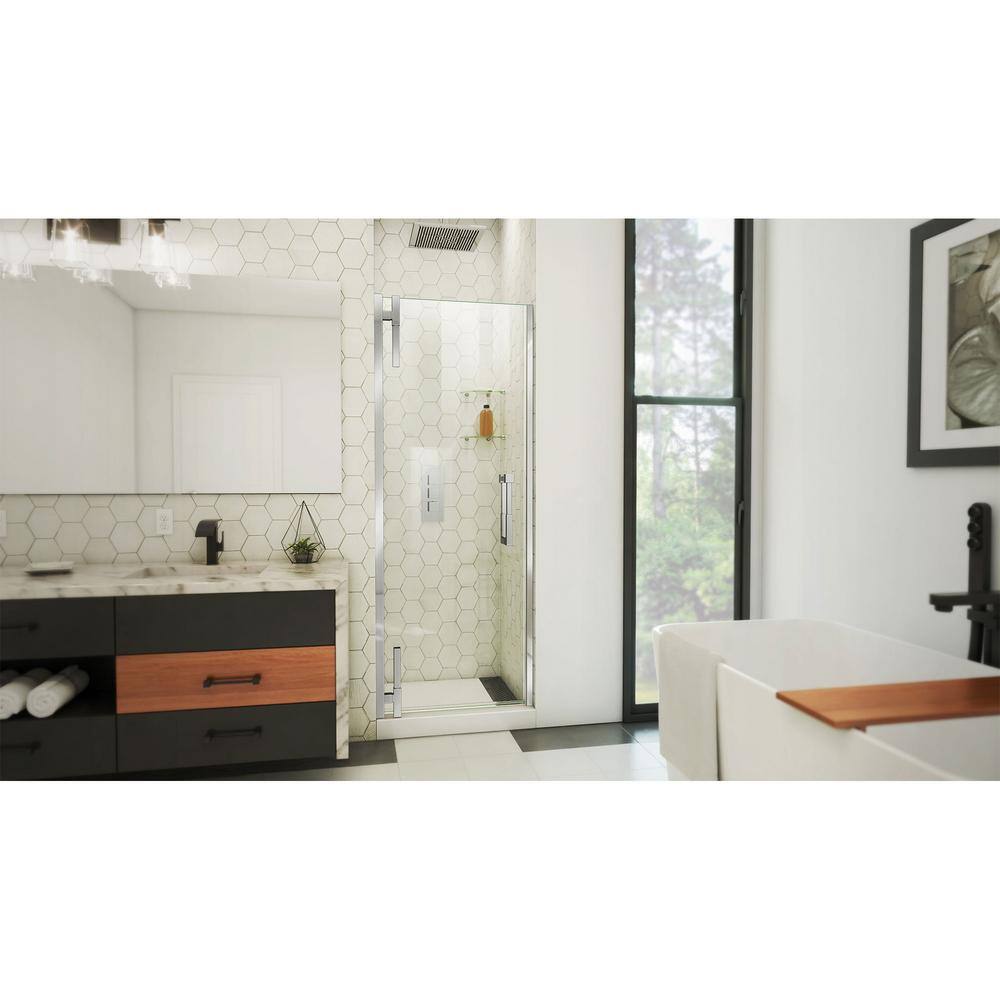 Ascend Chrome Frameless Pivot Shower Door, 28" x 72"