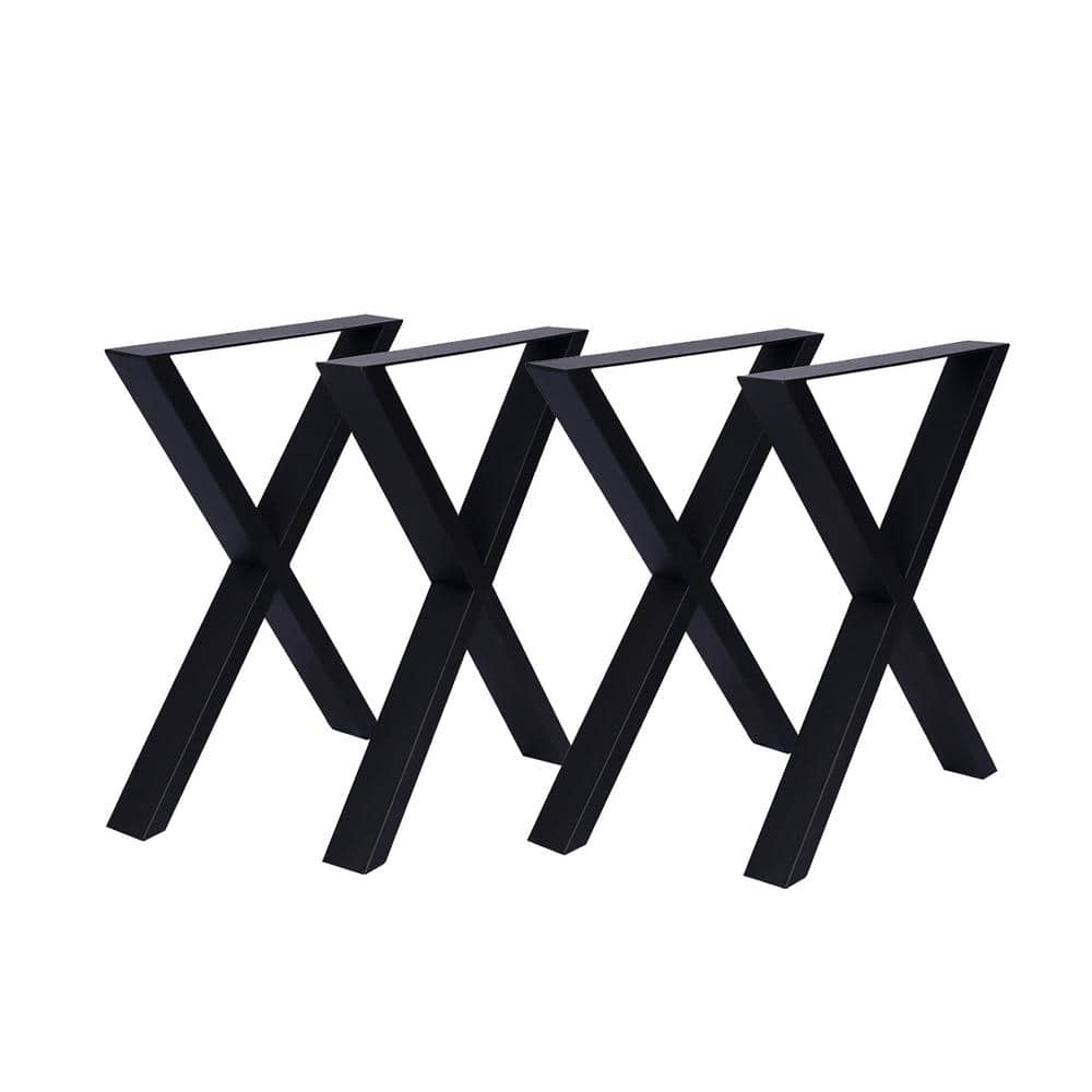 28 in. x 24 in. Steel Heavy Duty Metal X Table Legs (4-Pack)