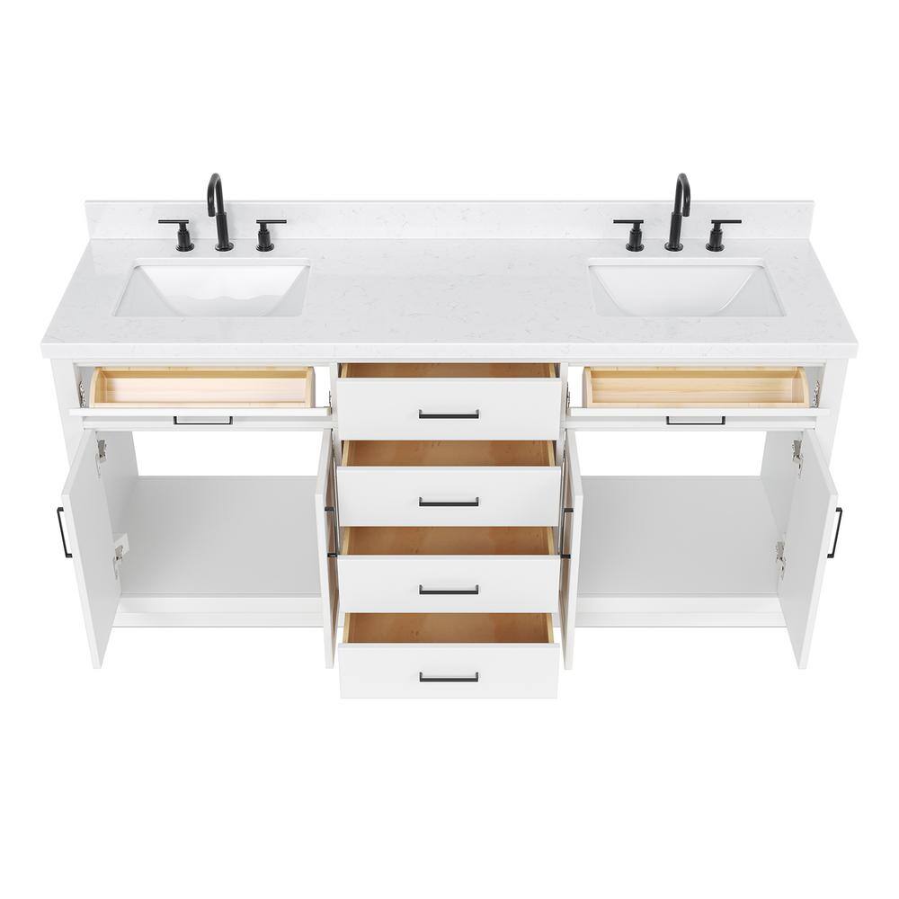 Hepburn 72" White Freestanding Double Basin Vanity Set