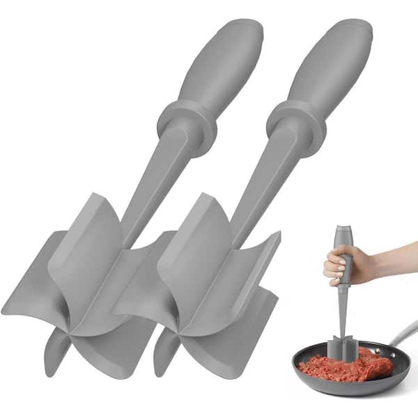 Premium Nylon Heat Resistant Black-Grey Hamburger Meat Chopper (Set of 2)