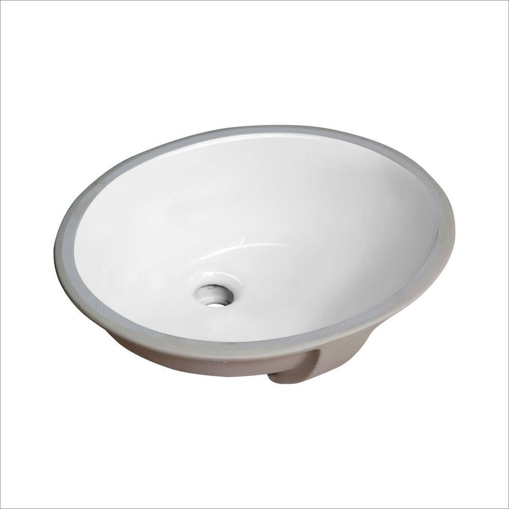 13 in. Corner Undermount Bathroom Sink in White Ceramic