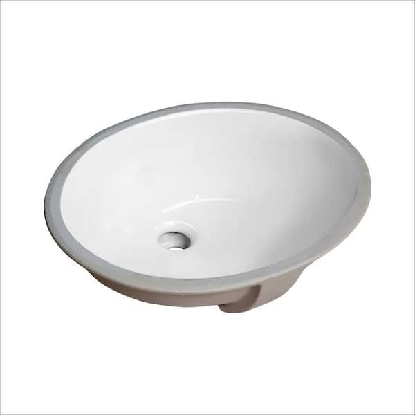 EPOWP 13 in. Corner Undermount Bathroom Sink in White Ceramic