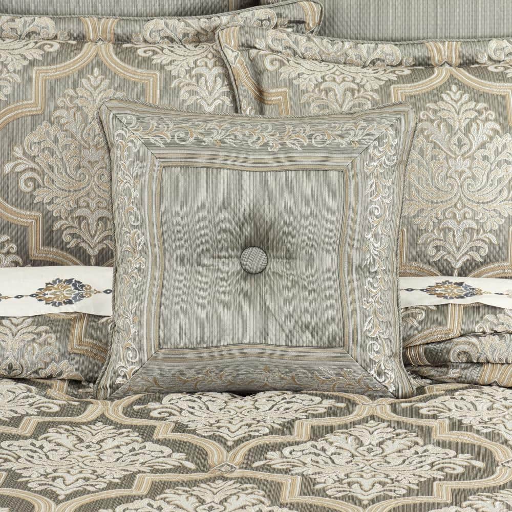 Martina Sage and Neutral Polyfill Box Throw Pillow