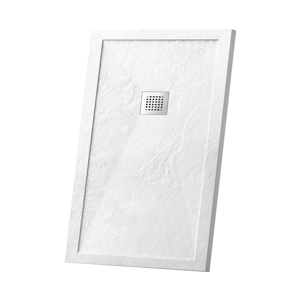 Swiss Madison Terre B Series 48 in. L x 32 in. W Alcove Shower Pan Base with Reversible Drain in White