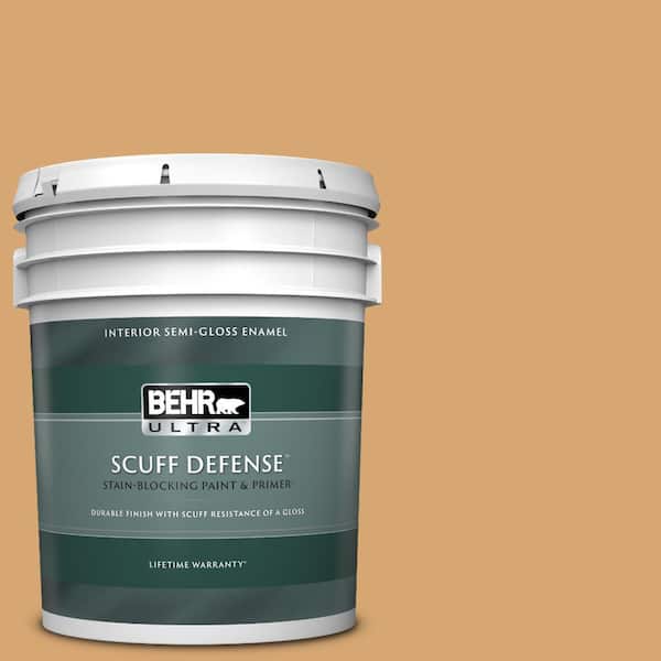 BEHR ULTRA 5 gal. #M250-4 Cake Spice Extra Durable Semi-Gloss Enamel Interior Paint & Primer
