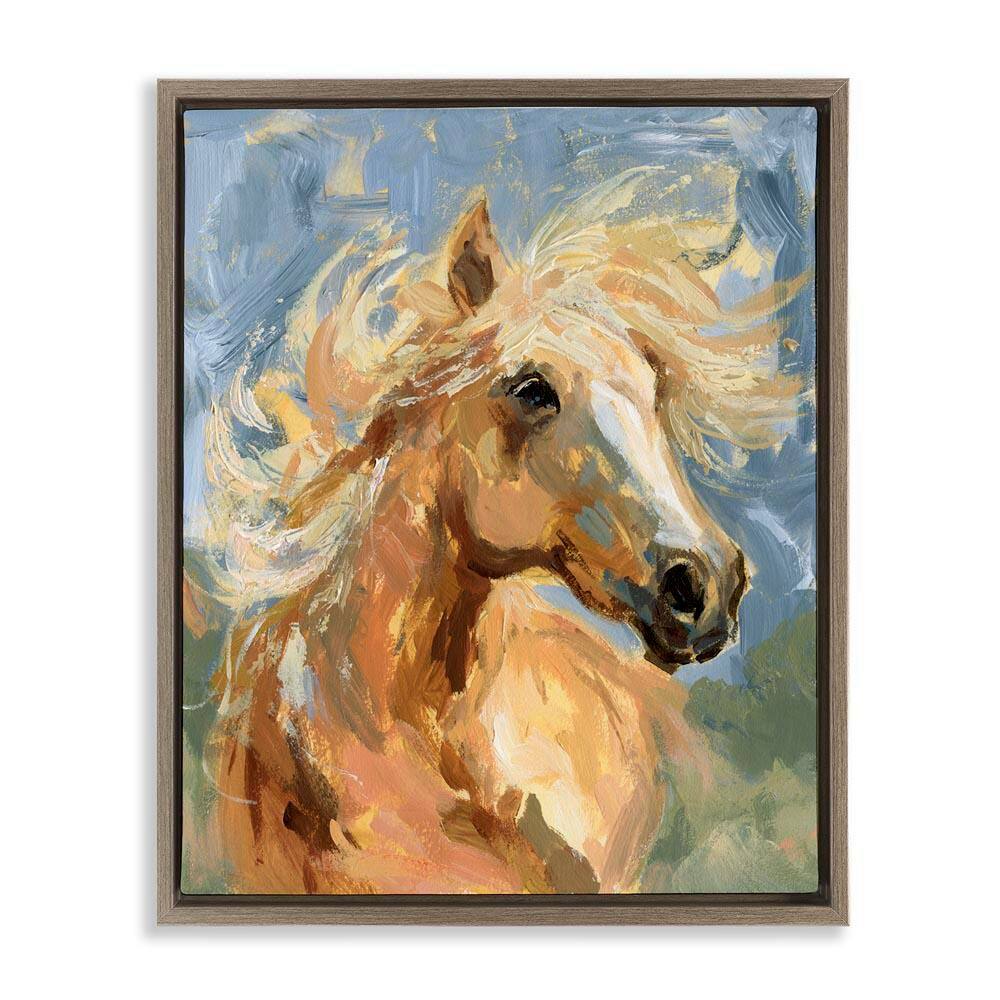 Horse with Tousled Mane by Victoria Barnes Brown Floater Frame Animal Graphic Art Print 21 in. x 17 in. price history on PriceWatchPro