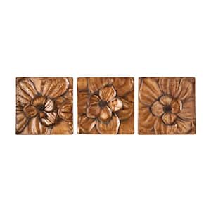 10 in. x 10 in. Magnolia Wall 3-Piece Metal Wall Hanging Set
