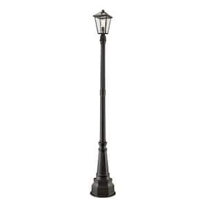 Talbot 96.75 in. 1-Light Oil Bronze Metal Hardwired Outdoor Weather Resistant Post Light Set with No Bulb included