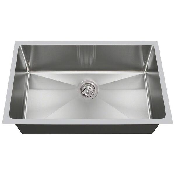 Polaris Sinks Undermount Stainless Steel 31 in. Single Bowl Kitchen Sink