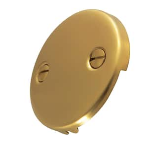 Bathtub Drain Overflow Face Plate with Matching Screw for Waste and Overflow, Brushed Brass