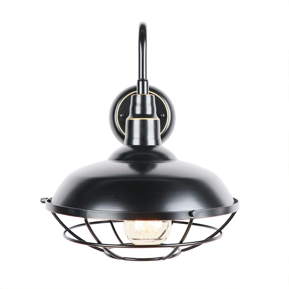 1-Light Imperial Black Outdoor Wall Lighting Wall Mount Barn Light Sconce  EL809WIB - The Home Depot