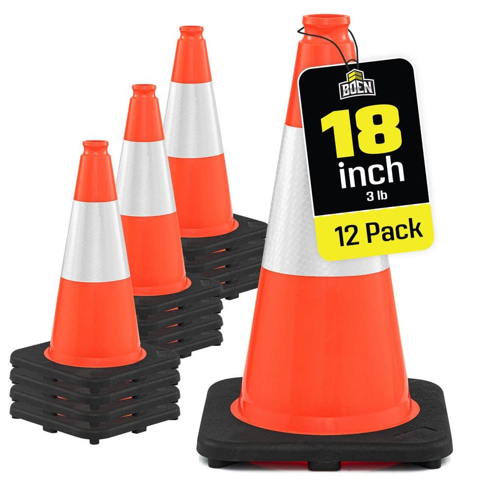 18 in, Orange Traffic Cone, 12-Pk, Safety Cones W/Rflc Collar & Heavy-Duty Base price history on PriceWatchPro
