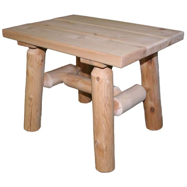 Lakeland Mills 23 in. x 17 in. Cedar Log Patio End Table