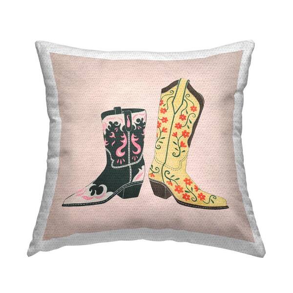 Stupell Industries Floral Cowgirl Fashion Outdoor Printed Throw Pillow by Grace Popp