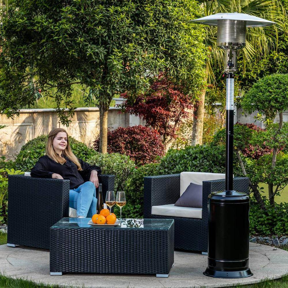 88-Inch Black Stainless Steel Propane Standing Patio Heater