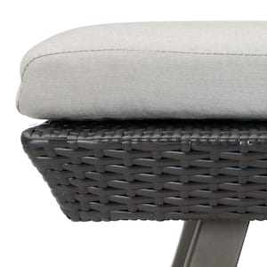 Portofino Casual Espresso 2-Piece Aluminum Outdoor Chaise Lounge with Sunbrella Spectrum Dove Cushions