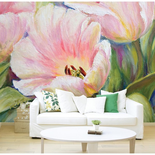 Brewster 118 in. x 98 in. Tulips Wall Mural