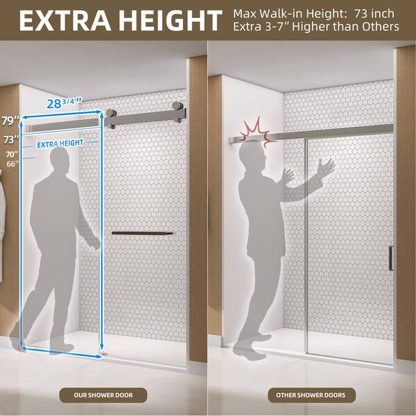 NTQ 60 in. W x 79 in. H Soft Close Double Sliding Bypass