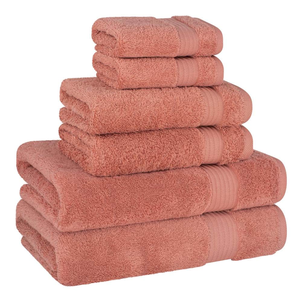 Coral Turkish Cotton 6-Piece Bath Towel Set