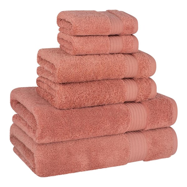 Coral pink bath towels sale