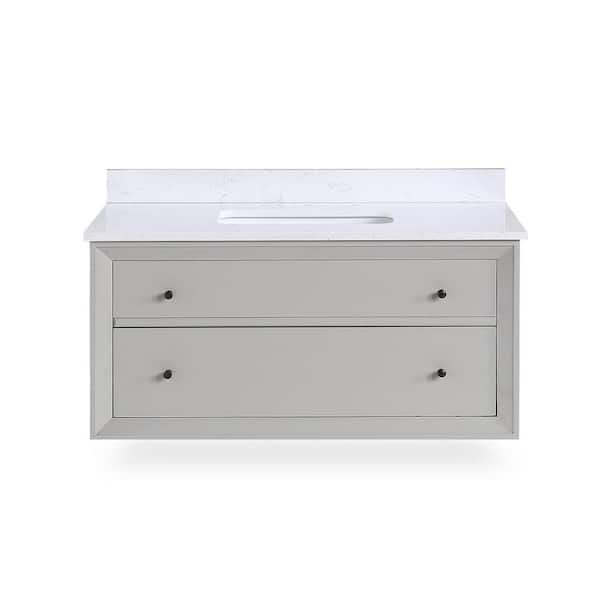 null Jalila 36 in. Floating Gray Bathroom Vanity with Sink