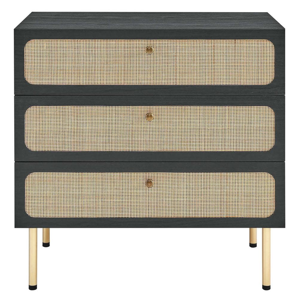 Chaucer Black 32" Vertical 3-Drawer Chest with Levelers