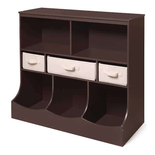 36.75 in. H x 36.5 in. W x 15.75 in. D Brown MDF 8-Cube Organizer