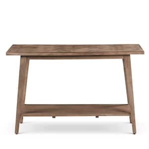 Milani 47 in. Natural Standard Rectangle Wood Console Table with Storage