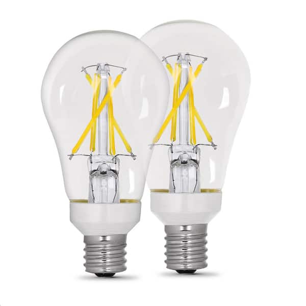 Feit Electric 60-Watt Equivalent A15 Intermediate Dimmable CEC Clear Glass LED Ceiling Fan Light Bulb, Soft White 2700K (2-Pack)