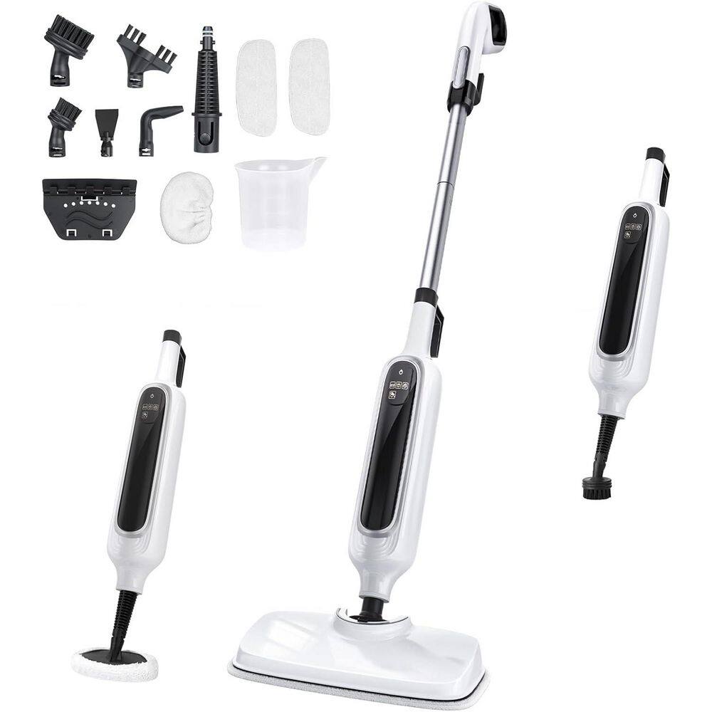 Commercial Corded Steam Mop and Handheld Cleaner for Floors Glass Furniture Cars in White with LED Display 3 Modes price history on PriceWatchPro
