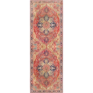 Alfons Red/Gold 2 ft. 6 in. x 7 ft. 6 in. Area Rug